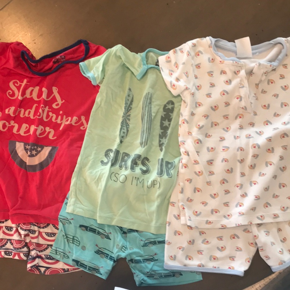 3 pajamas size 4t kickee pants and Bella bliss